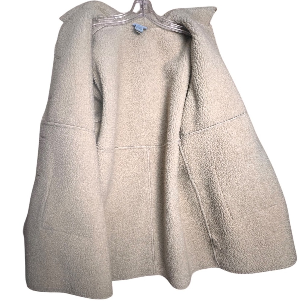 Sigrid Olsen Faux Suede Sherpa Coat Tan Large Y2K Boho - Picture 5 of 15